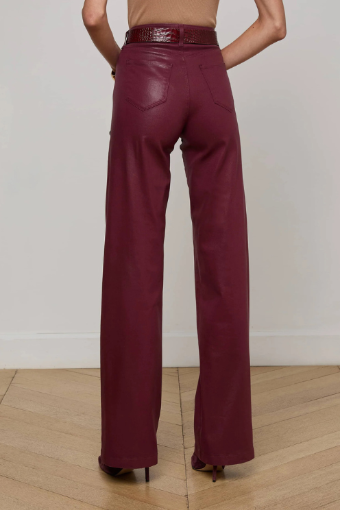 Clayton Coated Wide-Leg Jean