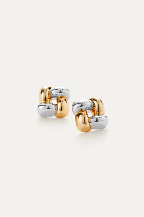 Small Woven Square Earrings
