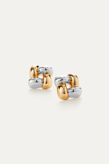 Small Woven Square Earrings