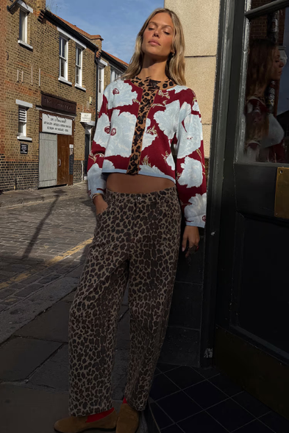 Never Fully Dressed Burgandy Poppy Cardigan