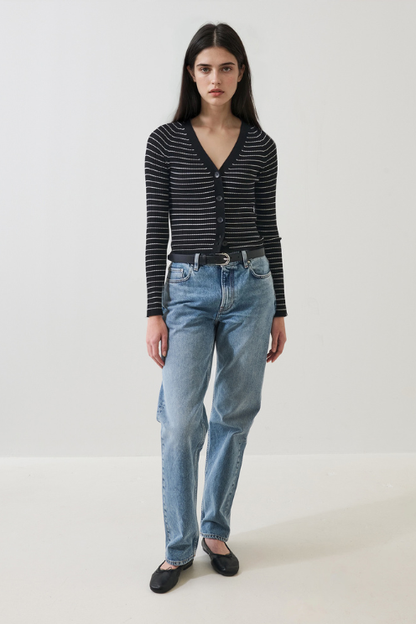 Fine Gauge Ribbed Cardigan
