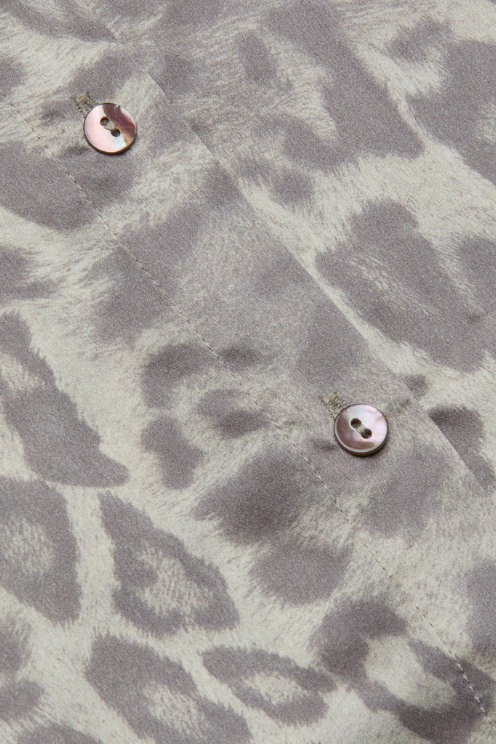 Grey Leopard Tyler Silk Blouse