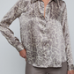 Grey Leopard Tyler Silk Blouse