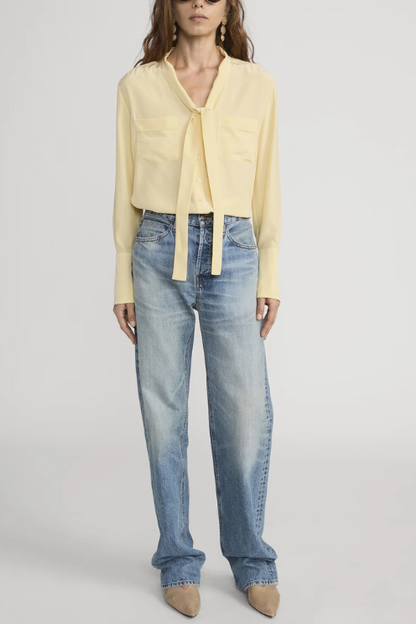 The Silk Modern Tie Blouse