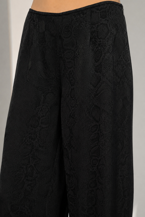 Jacquard Satin Wide-Leg Pants