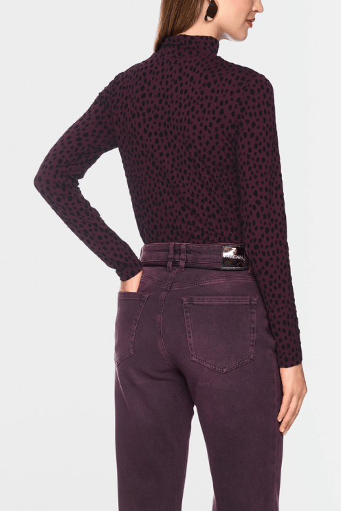 Bambi Print Stretch Mock Neck