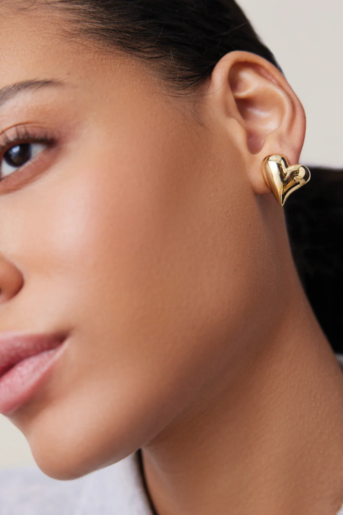 Art Heart Button Earrings