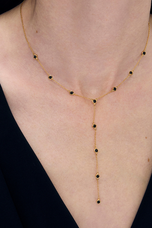 Orsay Lariat - Black CZ