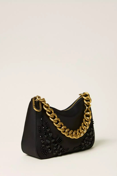Liliane Satin Bag with Embroidery