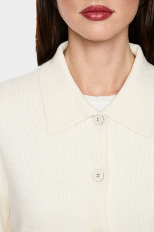 Rolled Edge Cashmere Cardigan