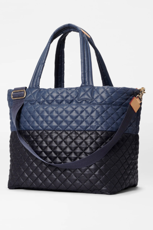 Large Metro Tote Deluxe in Black/Navy