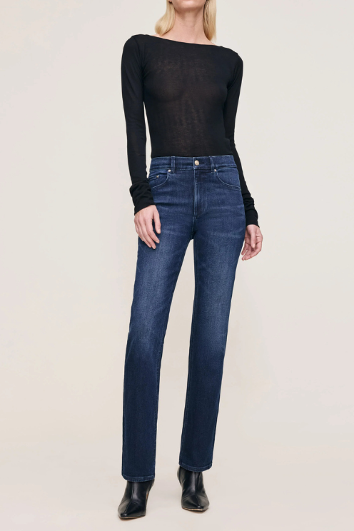 Patti Straight High Rise 31" Jeans Blue Cave
