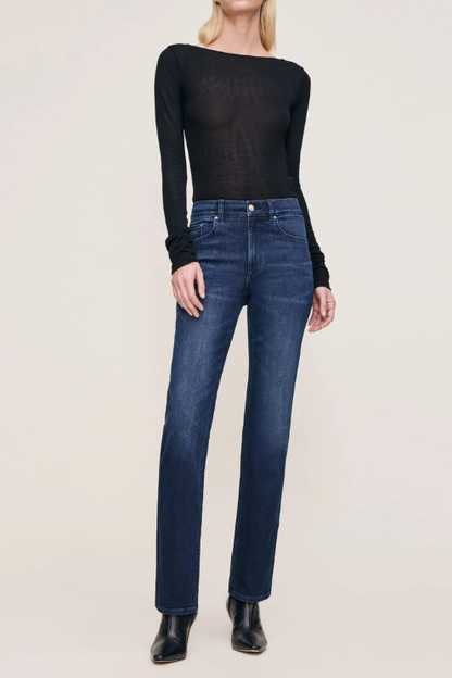 Patti Straight High Rise 31" Jeans Blue Cave