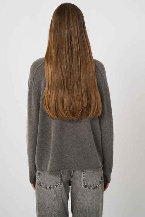 Wool-Cashmere Argyle Intarsia Sweater with Stand Collar