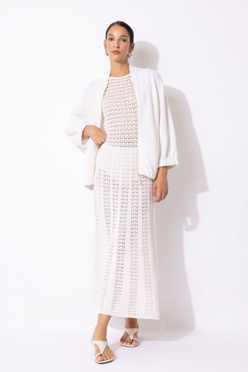 Cardigan Bomber Jacket with Zipper