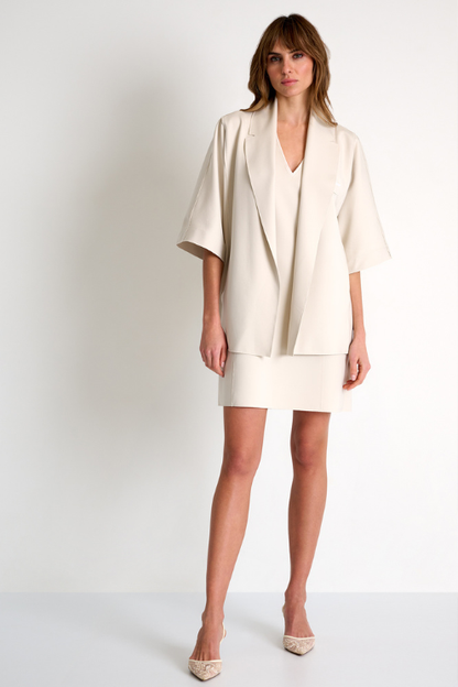 Short Sleeve Blazer - Chalk