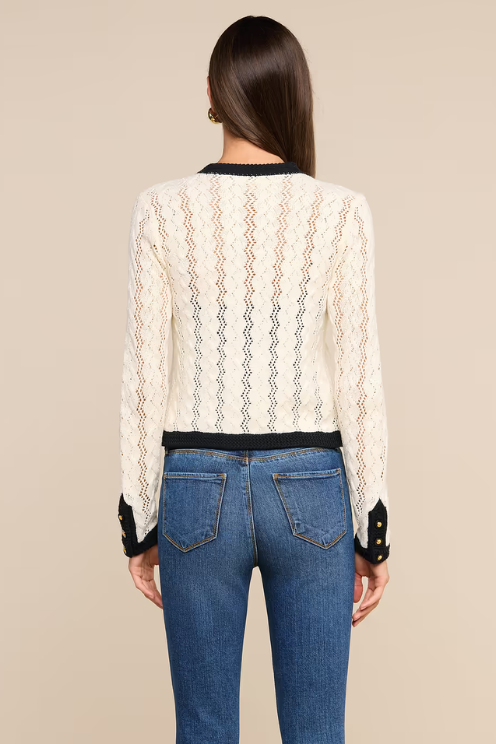 Zephyra Pointelle Knit Cardigan