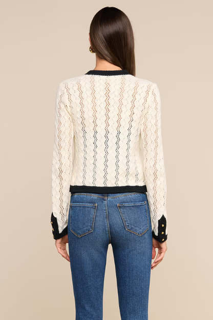 Zephyra Pointelle Knit Cardigan