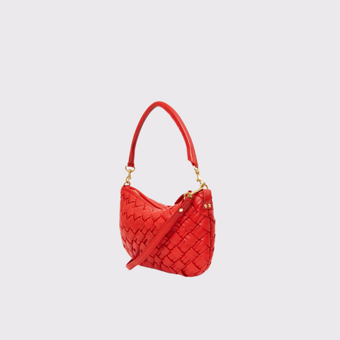 Clare V. Petit Moyen Handbag in Rosa Puffy Woven