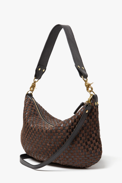 Moyen Messenger - Leather & Suede Woven Checker