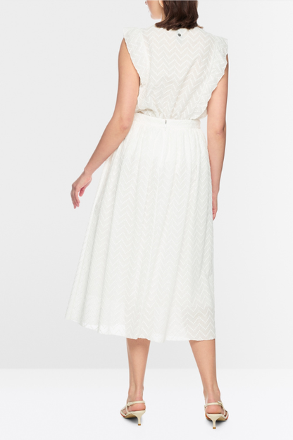 Cotton Blend Pleated Skirt