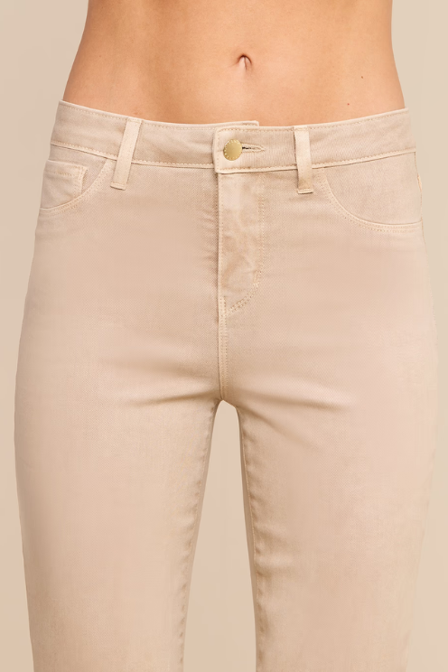 Kendra Coated Cropped Flare Jean