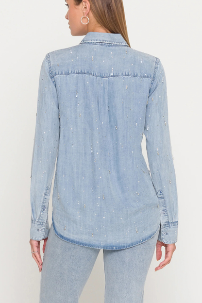 Marcello Embellished Denim Shirt