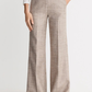 Taupe Tweed High Rise Wide Leg Pant