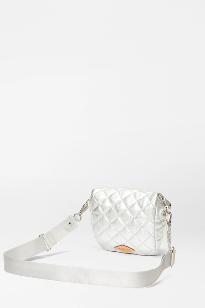 Silver Leather Micro Crosby Sling Bag