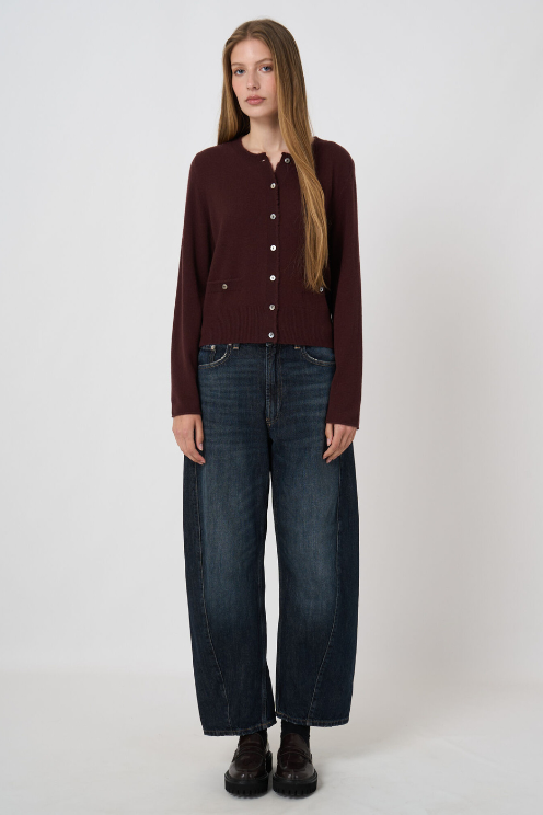 Cropped Cashmere Cardigan with Fringes