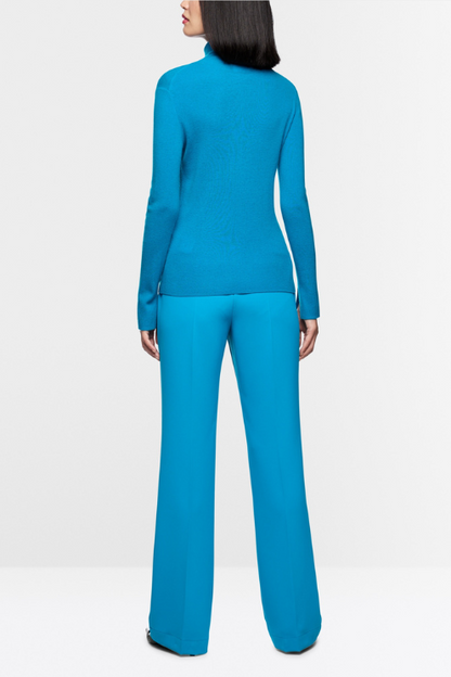 Mystic Blue Fitted Turtleneck Sweater