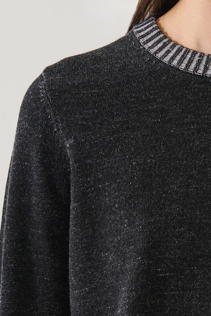 Merino Plaited Cropped Crewneck