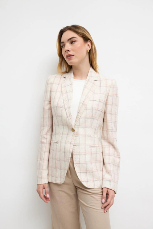 Ajedrea Check Linen Blazer