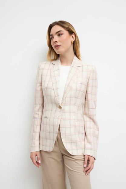 Ajedrea Check Linen Blazer