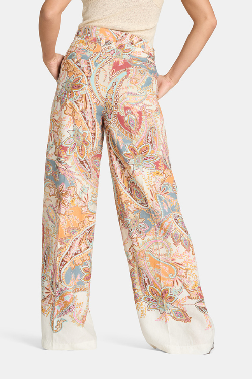 Adrienne Paisley A-Line Print Pant