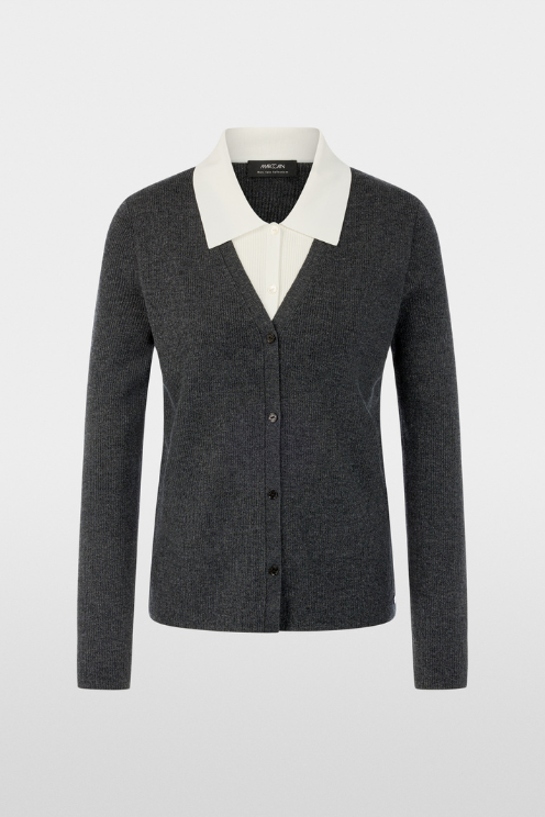 Fine-kit Layered Cardigan