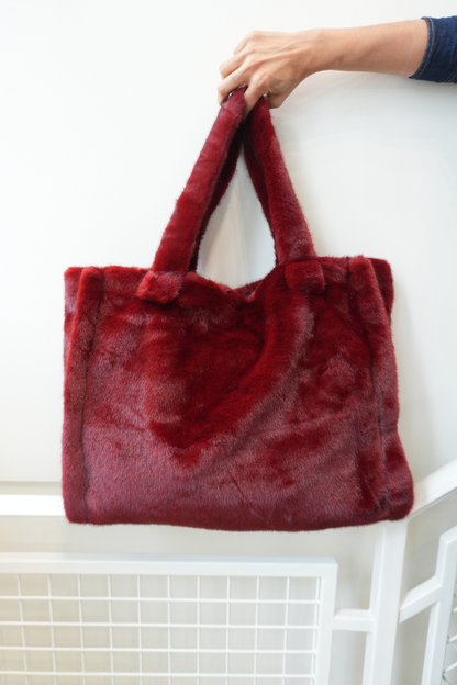 Faux Fur Carryall Tote