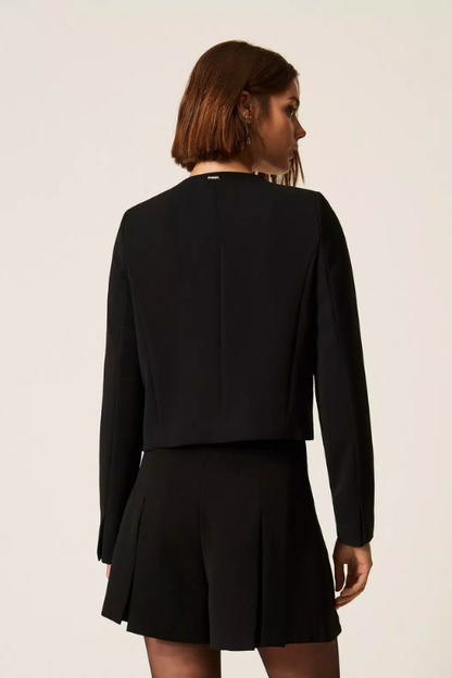 Crepe Jacket with Heart Shaped Buttons
