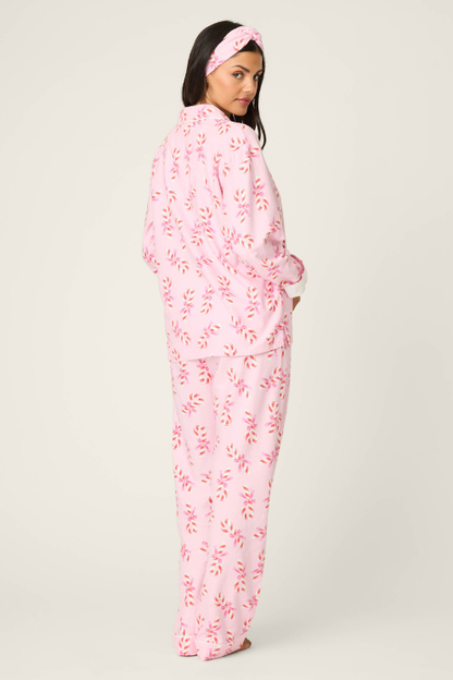 Sweeter Than Sugar 3-Piece Candy Cane Print Flannel PJ Set