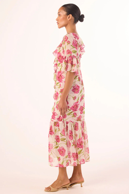 Madeline Dress - Fuchsia Blooms