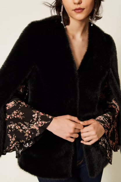 Faux Fur Cape Jacket