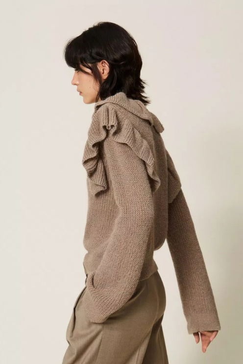 Ruffle Jumper with Lurex Yarn