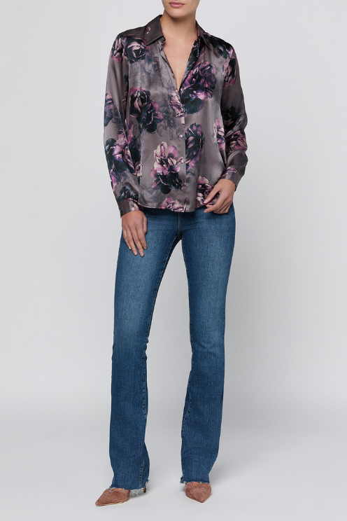 Tyler L/s Blouse - Grape Floral