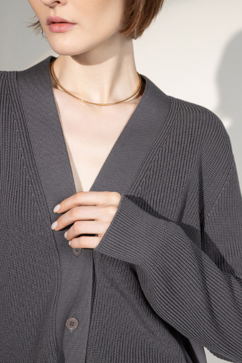 Silk Back Knit Cardigan