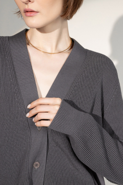 Silk Back Knit Cardigan