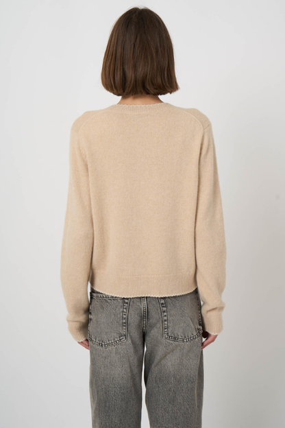 Cashmere-Wool Bouclé Cardigan with Scalloped Edges