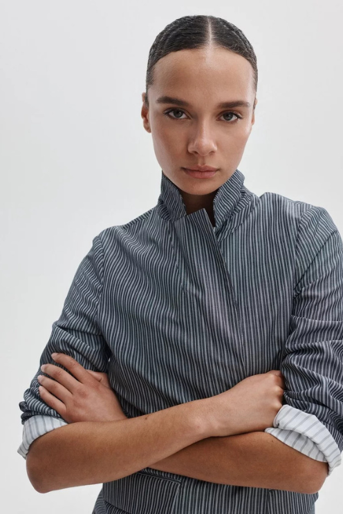 Jennie Striped Poplin Blazer