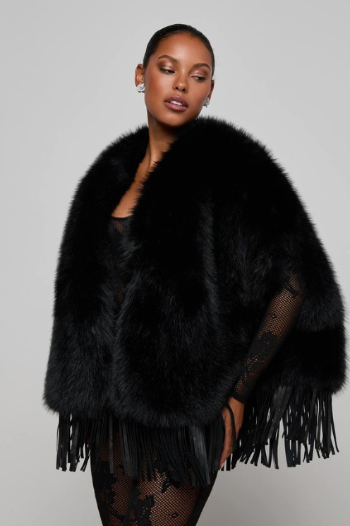 Nathalia Faux Fur Cape
