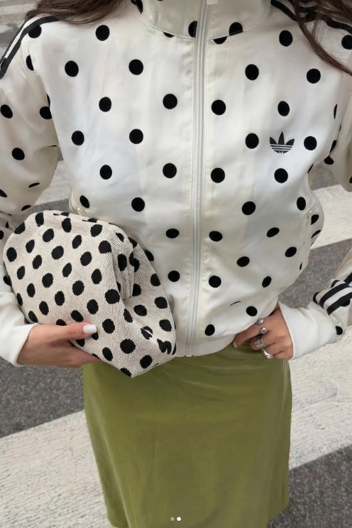 City Girl Pouch White Polka Dot