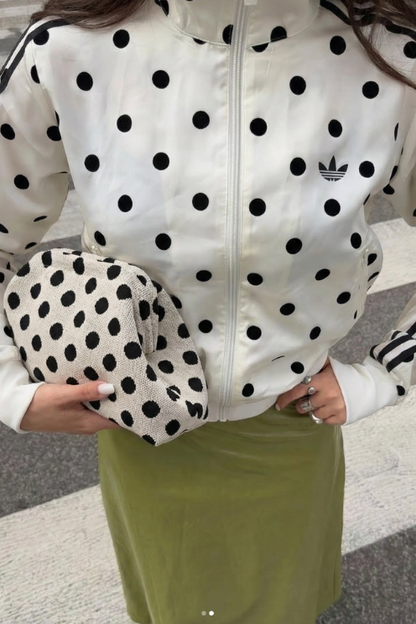 City Girl Pouch White Polka Dot